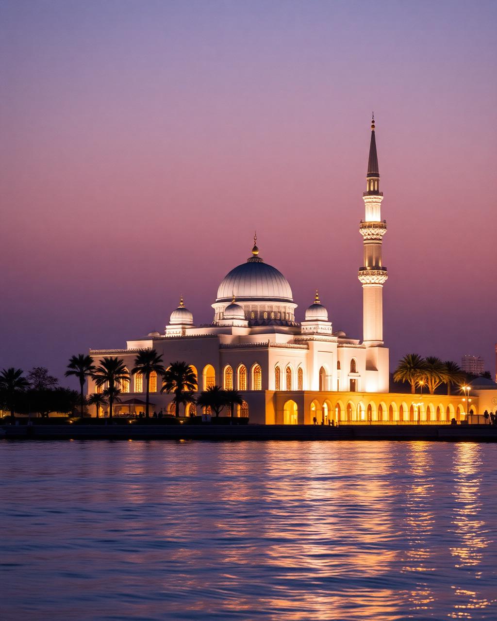 Sharjah — Al Noor Mosque on Khalid Lagoon